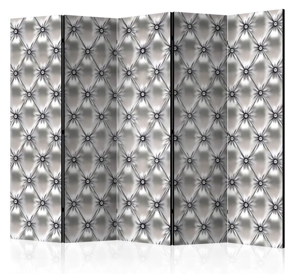 Paravento separè White Queen II - composizione elegante con motivo grigio