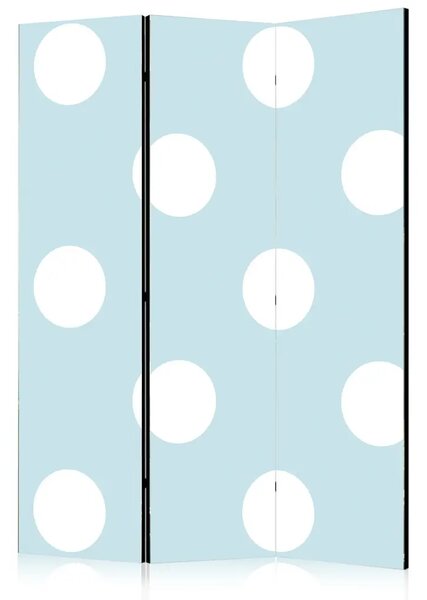 Paravento design Dolcezza blu - composizione con piccoli puntini bianchi