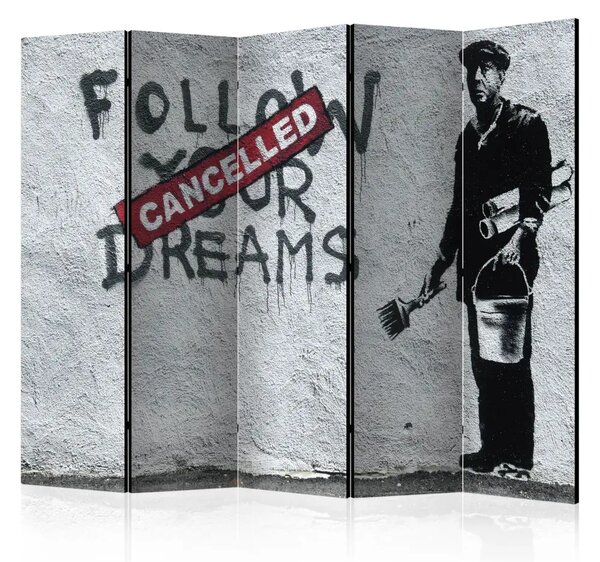 Paravento Sogni Annullati Banksy II - murale con scritte inglesi