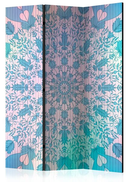 Paravento separè Mandala Femminile blu - mandala orientale su sfondo blu