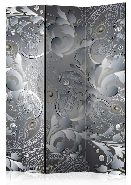 Paravento design Disegno Orientale - astrazione grigia con ornamenti vegetali