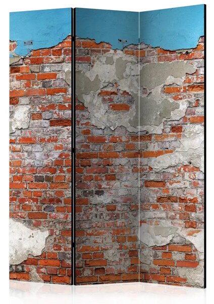 Paravento design Segreti del Muro - composizione con texture di mattoni rossi