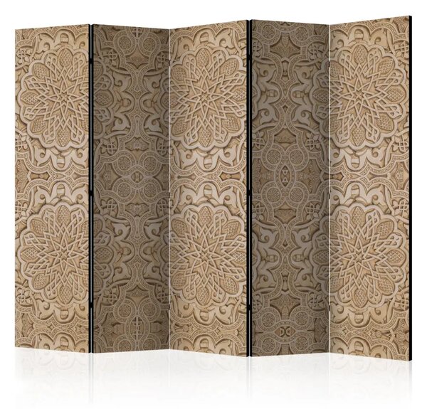 Paravento design Ornamento Sabbioso II - composizione con Mandala orientale
