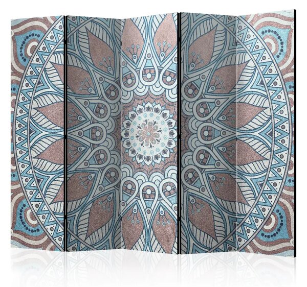 Paravento design Cerchio Orientale II - sfondo etnico a Mandala in stile zen