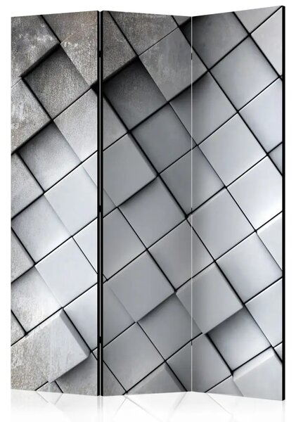 Paravento separè Sfondo Grigio 3D - texture grigia e quadrata con effetto 3D