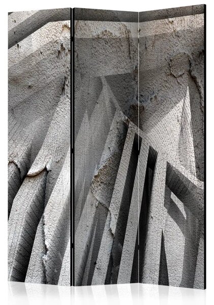 Paravento separè Cemento 3D - texture di cemento grigio con effetto 3D