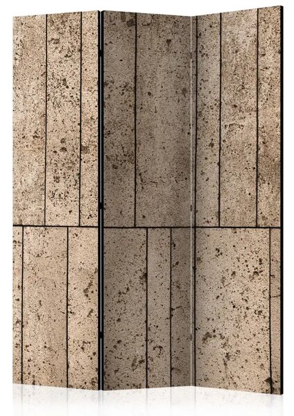 Paravento design Muro Beige - texture di piastrelle di cemento bruno
