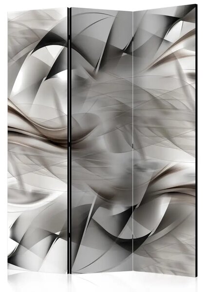 Paravento design Treccia Astratta - pattern argentati astratti con motivo illusorio