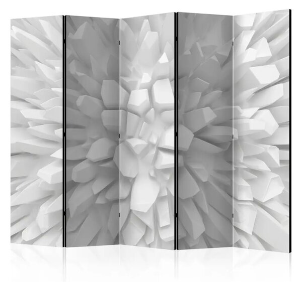 Paravento separè Dalia Bianca II - figure geometriche bianche irregolari con effetto 3D