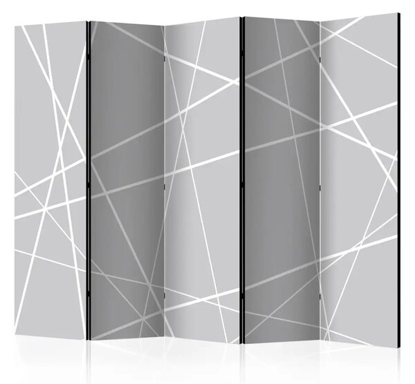 Paravento Ragnatela Moderna II - texture con figure grigie uniformi