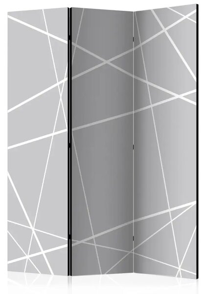 Paravento Ragnatela Moderna - linee che formano figure grigie chiare