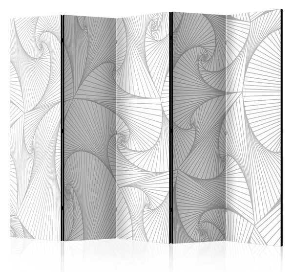 Paravento Ventaglio Avanguardia II - texture astratta con motivi grigi