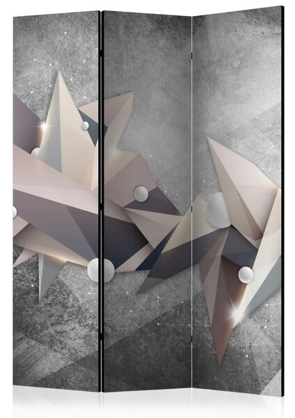 Paravento design Costellazione geometrica - triangoli astratti su uno sfondo concreto