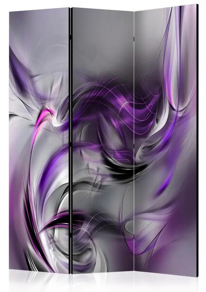 Paravento design Vortici Porpora II - pattern viola romantici