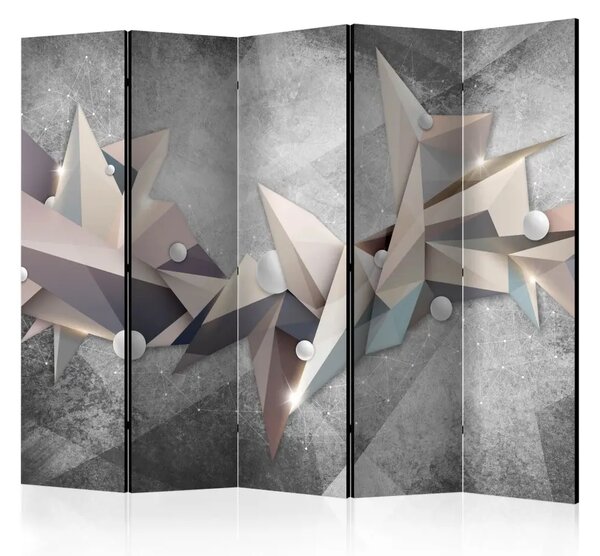 Paravento Costellazione geometrica II - figure astratte su uno sfondo concreto