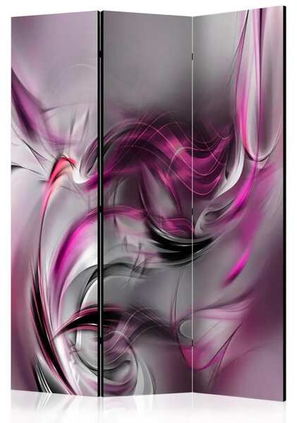 Paravento design Vortici Rosa II - spazio astratto con fumo viola