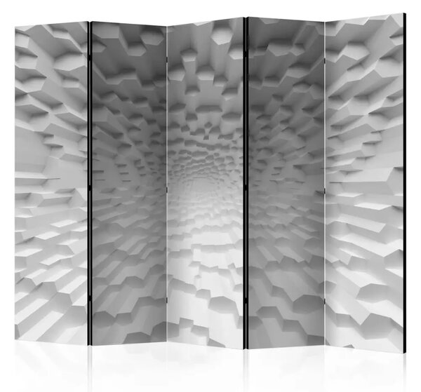 Paravento L'Abisso dell'Oblivione II - tunnel bianco infinito astratto di figure
