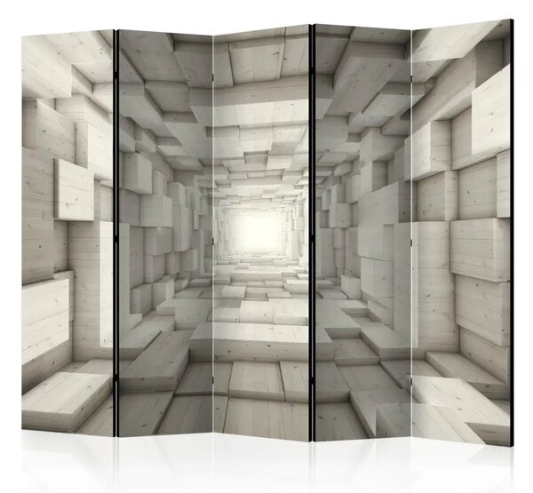 Paravento design Ascensore II - tunnel astratto di figure geometriche