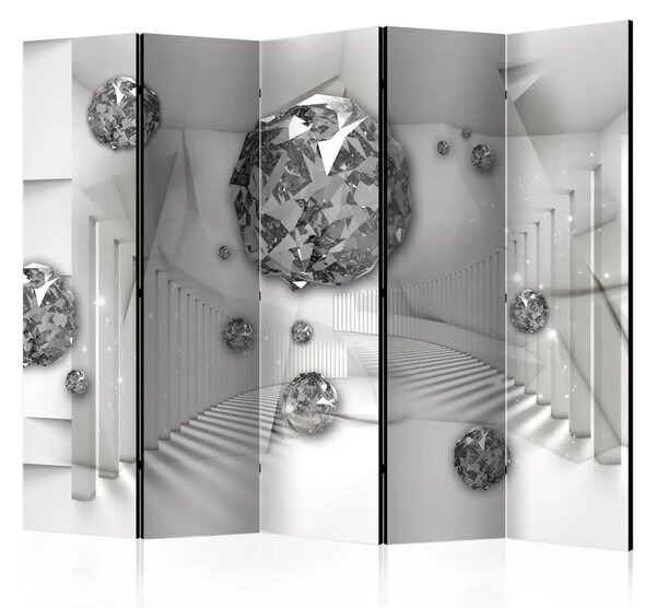 Paravento design Diamond Room II II - cerchi di diamanti nello spazio bianco