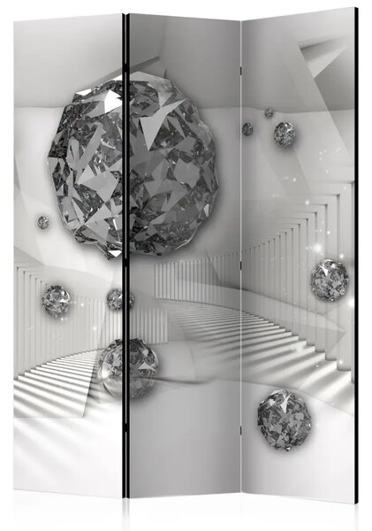 Paravento design Diamond Room II: diamanti astratti nello spazio bianco