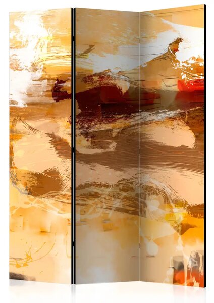 Paravento Desert Storm - Astrazione artistica arancione in stile acquerello