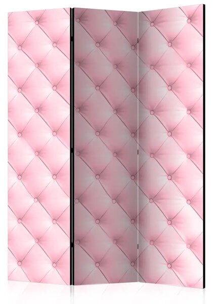 Paravento separè Sweet marshmallow - pelle trapuntata rosa