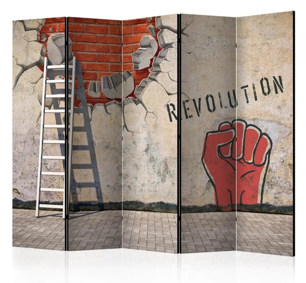 Paravento separè La mano invisibile della rivoluzione II - murale in mattoni