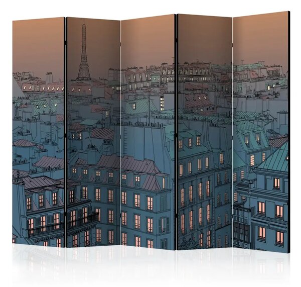 Paravento separè Buonasera Parigi II - panorama notturno della città