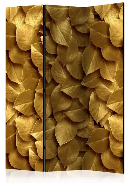 Paravento design Foglie d'oro - composizione vegetale di foglie d'oro