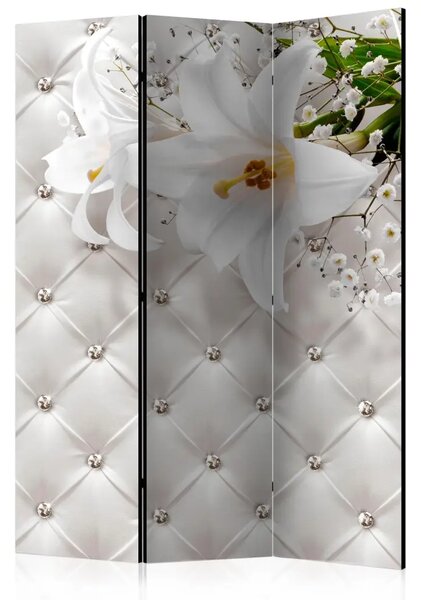 Paravento Il regno dell'eleganza - giglio bianco su pelle chiara