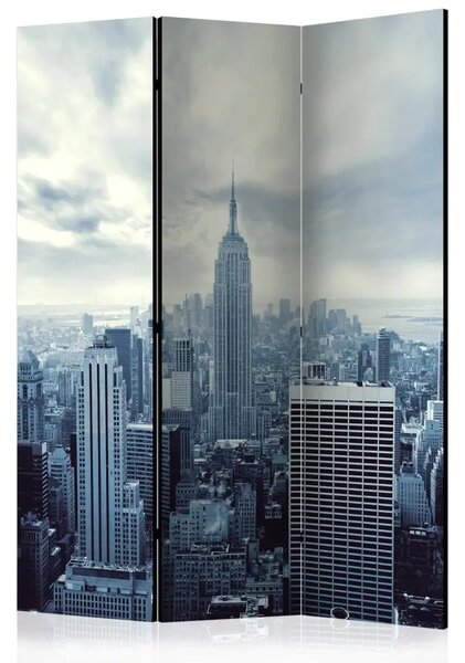 Paravento design Blue York - architettura di NYC su cielo limpido