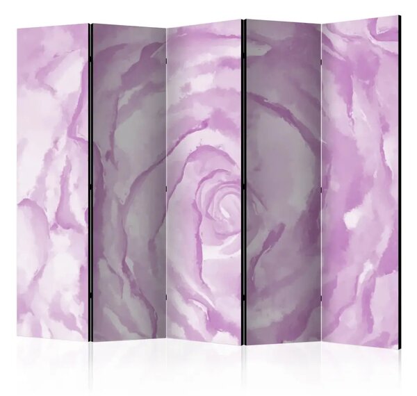 Paravento design Rosa Rosa II - composizione acquerellata di rosa viola