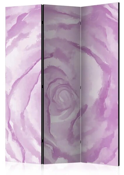 Paravento design Rosa Rosa - composizione acquerellata di rosa romantica viola