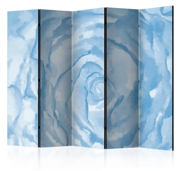 Paravento separè Rosa blu II - composizione acquerellata di rosa blu