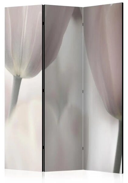 Paravento Arte Floreale dei Tulipani - tulipani in bianco e nero