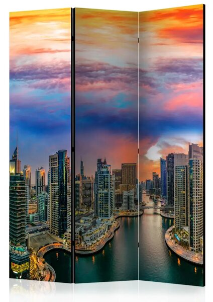 Paravento Pomeriggio a Dubai - grattacieli sullo sfondo del cielo