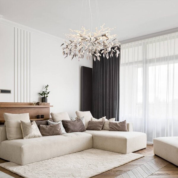 Globo Lampadario di cristallo Danna, dimmerabile, Cromo / Argento, Soggiorno / Sala da pranzo, Metallo, Lampadario di cristallo
