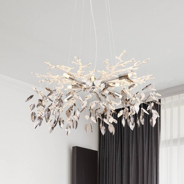 Globo Lampadario di cristallo Danna, dimmerabile, Cromo / Argento, Soggiorno / Sala da pranzo, Metallo, Lampadario di cristallo