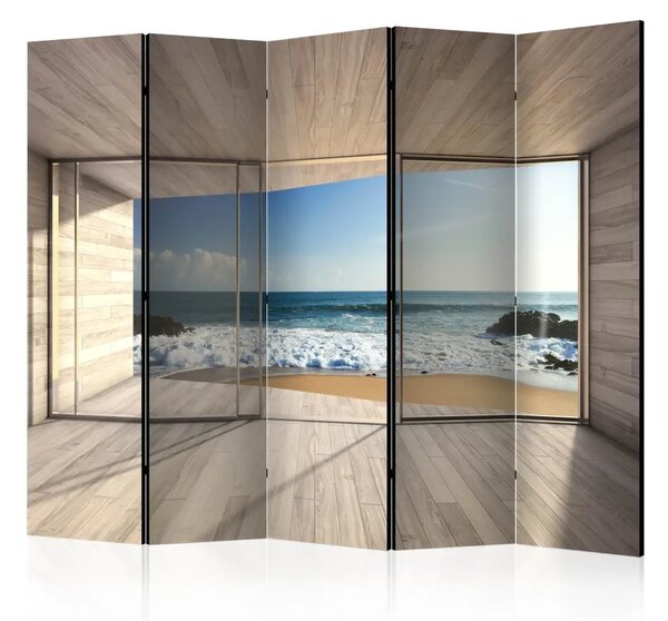 Paravento design Alla ricerca del Sogno II - Vista lussuosa sul mare e il cielo