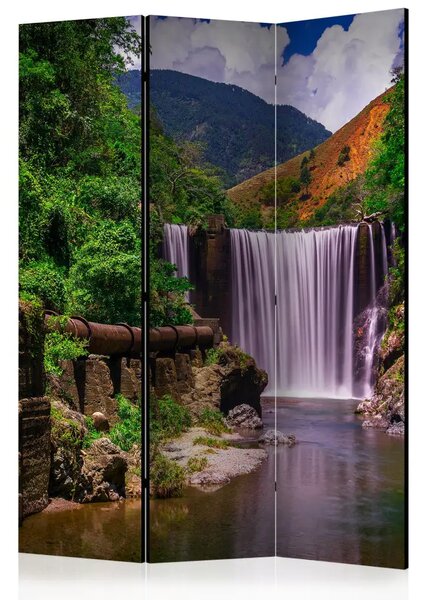 Paravento design Reggae Falls - Grande cascata tra montagne e foreste