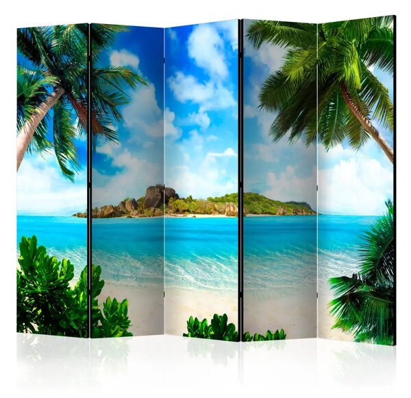 Paravento design Meravigliosa Costa II - Spiaggia, oceano e isola