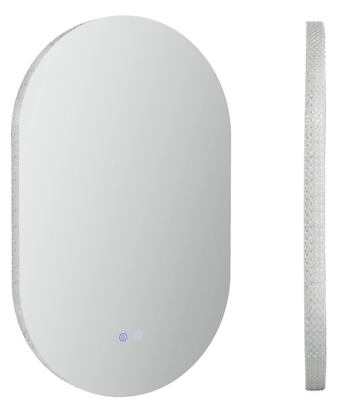 Kleankin Specchio Bagno LED Antiappannamento con Luminosità Regolabile, in Vetro e Alluminio, 81x51x4.5 cm | Aosom Italy