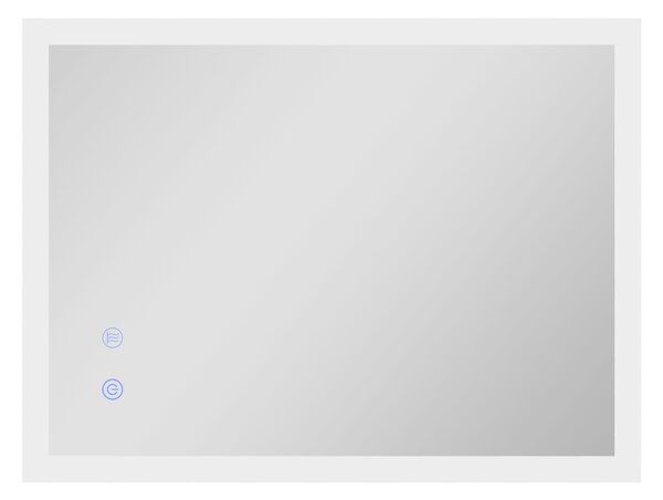 Kleankin Specchio Bagno da Parete Moderno con LED Rettangolare, Sensori Touch, Anti-Appannamento, 3 Colori di Luce, 80x60x3cm | Aosom Italy