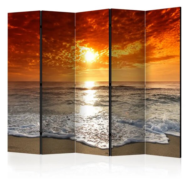 Paravento design Tramonto da favola II - onde calme contro il cielo