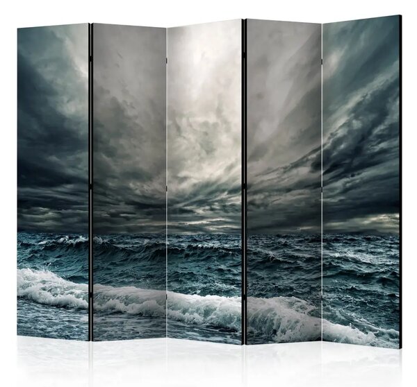 Paravento Ocean waves II - onde agitate su sfondo di cielo scuro