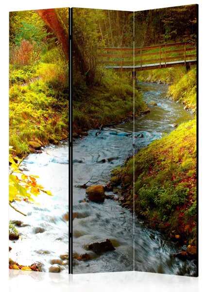 Paravento Ruscello alba - Fiume con ponte
