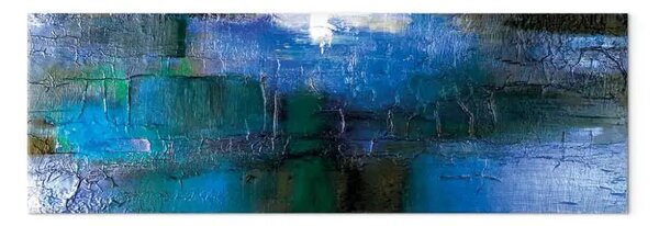 Quadro moderno Testura fresca stretto - astratte pennellate blu