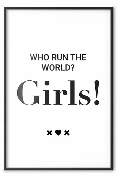 Poster: Chi comanda il mondo? Ragazze! - scritte nere in inglese