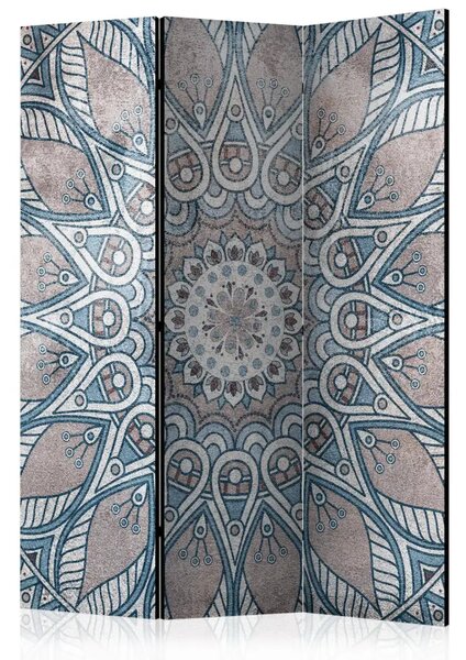 Paravento design Mandala - astrazione orientale a due colori nello stile zen