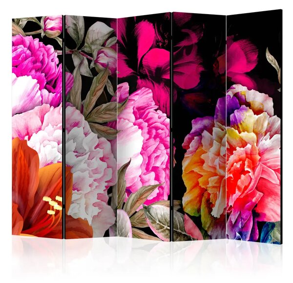 Paravento design Estate rigogliosa II - composizione di fiori vivaci